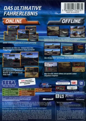 Sega GT Online (USA) box cover back